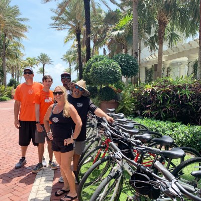 Bicycle along the waterfront of Palm Beach Island