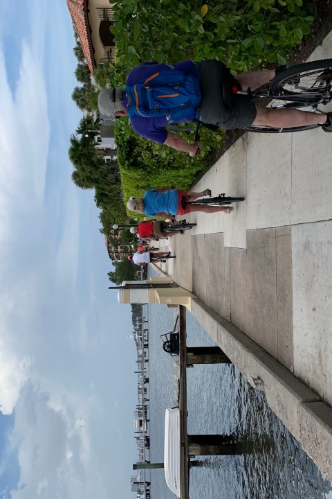Bicycle along the waterfront of Palm Beach Island