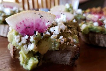 a close up of a piece of cake on a table