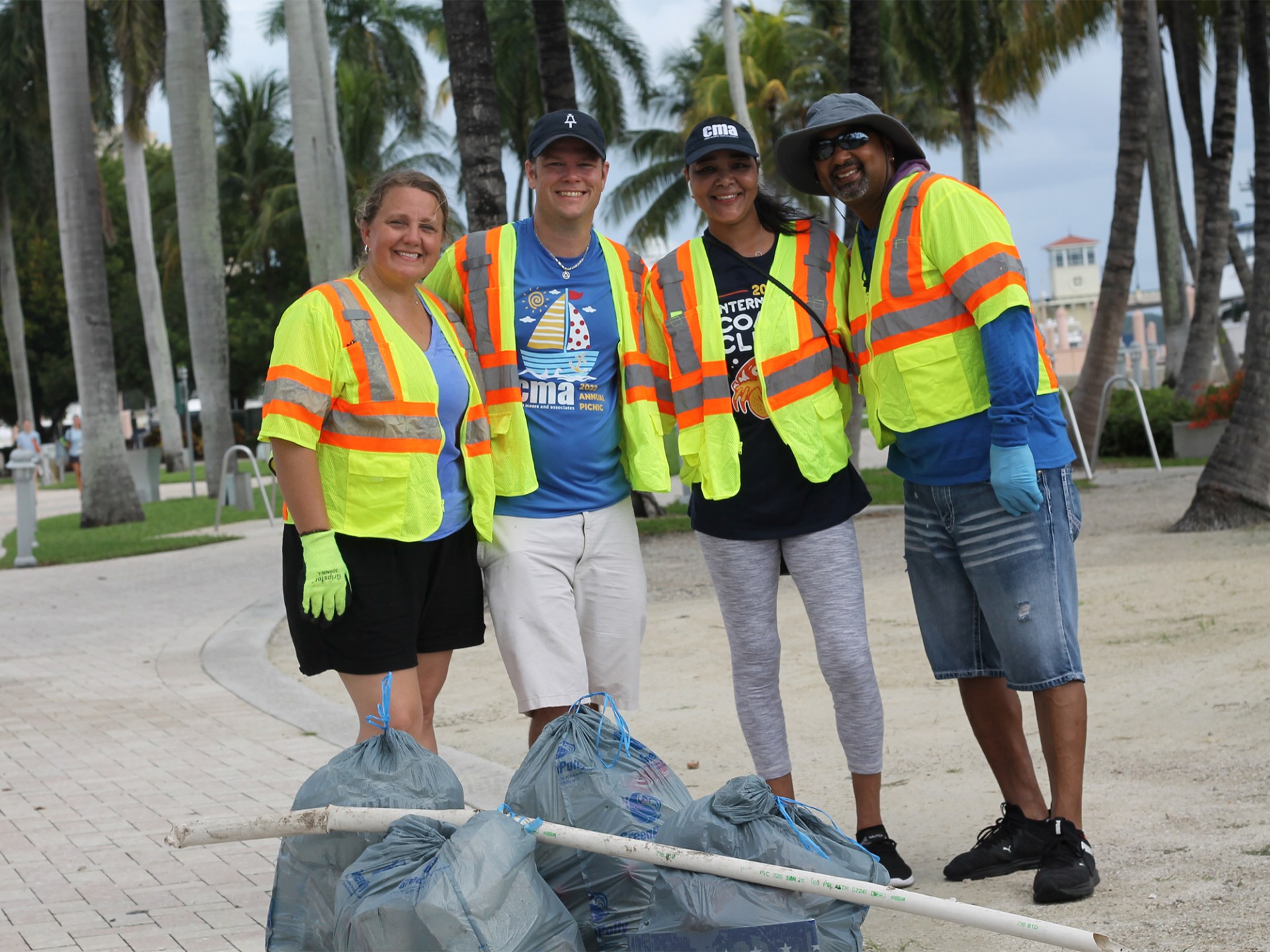 a group of people posing for the camera