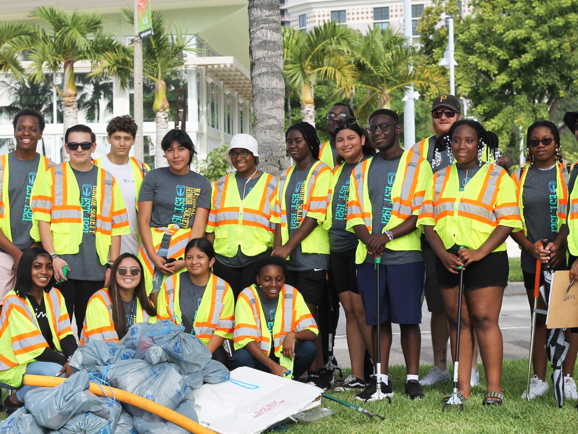 a group of people posing for a photo