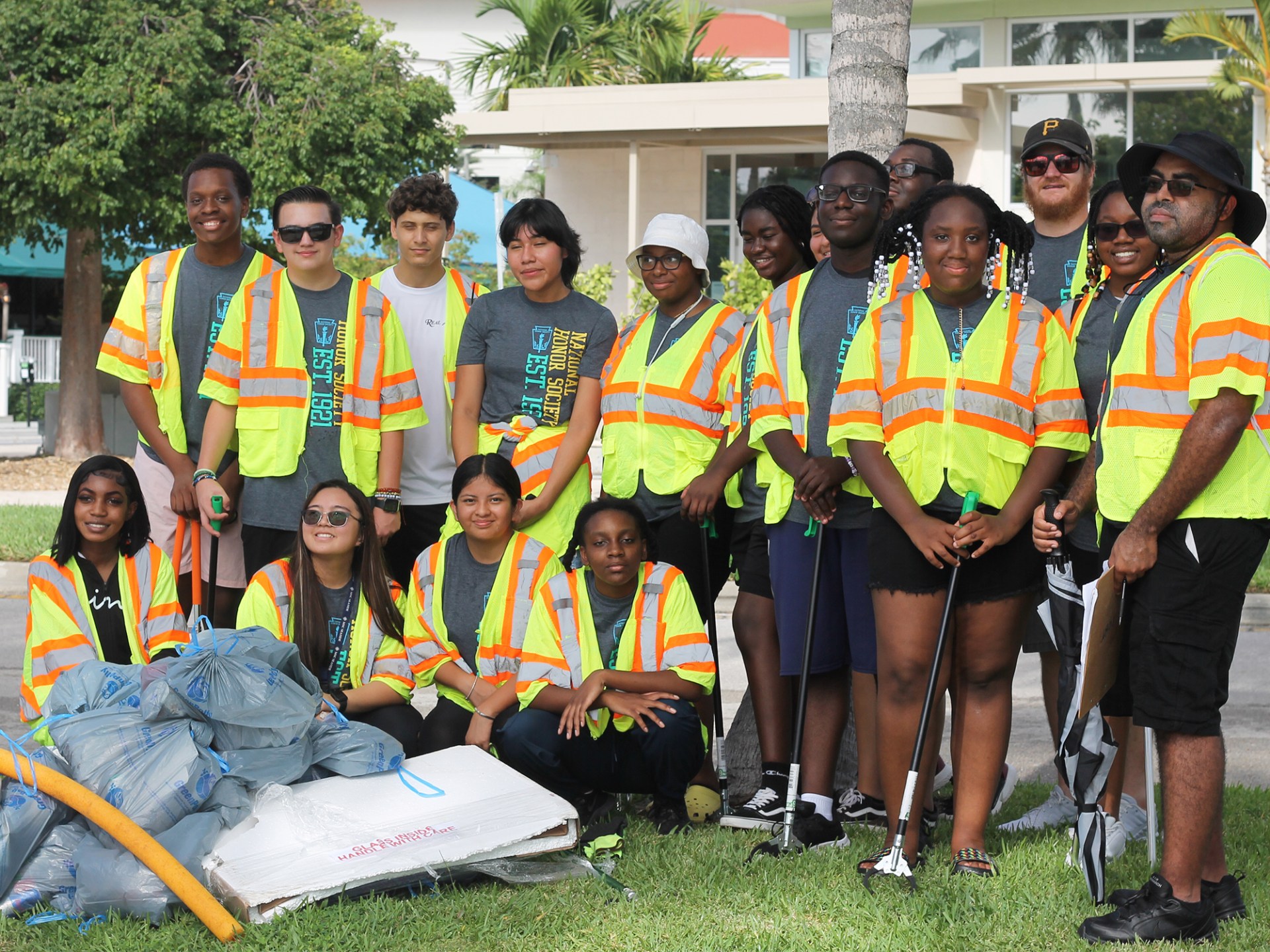 a group of people posing for the camera