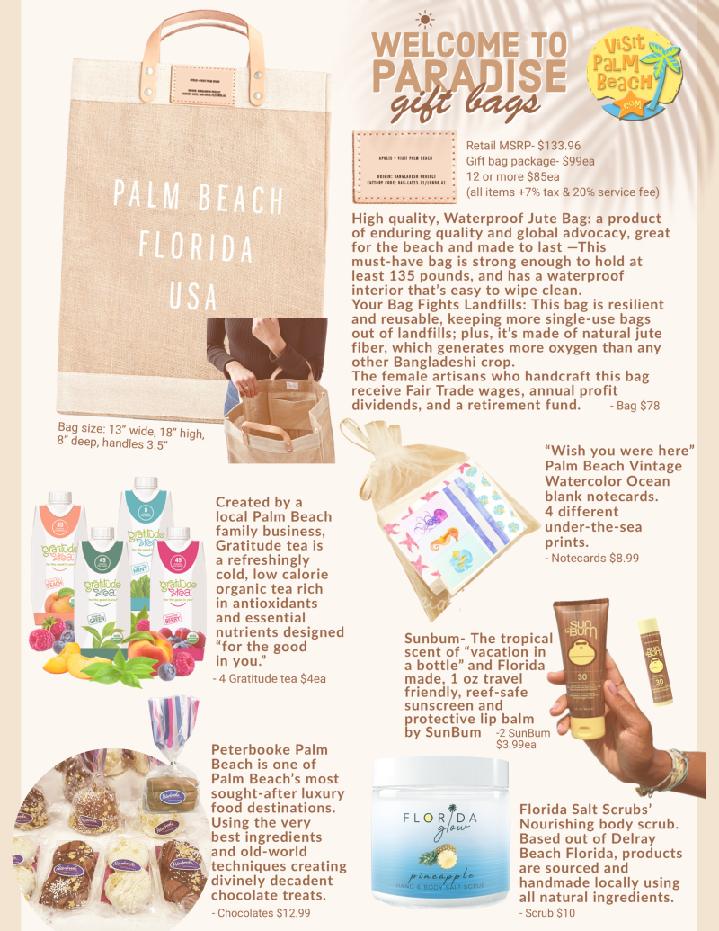 Welcome Bags by Visit Palm Beach
