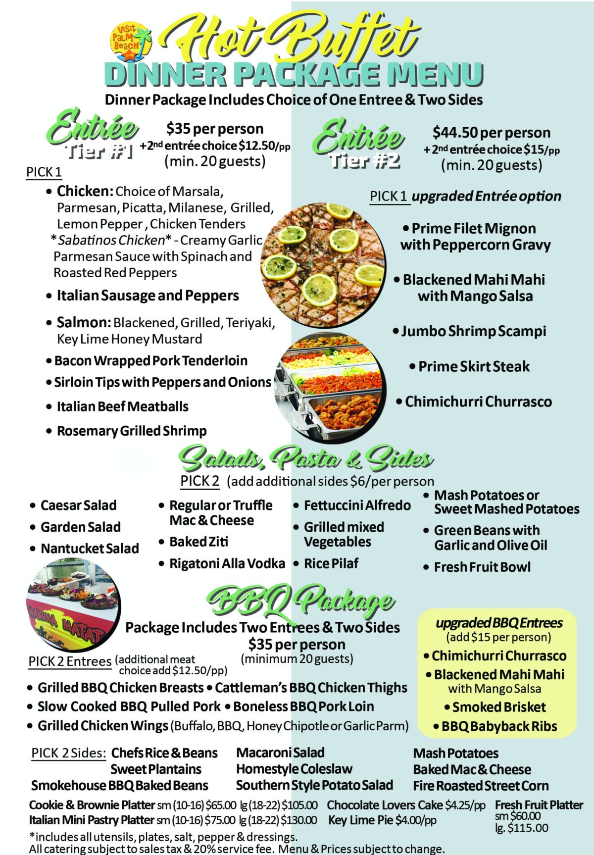 Catamaran Cruise Hot Buffet Menu