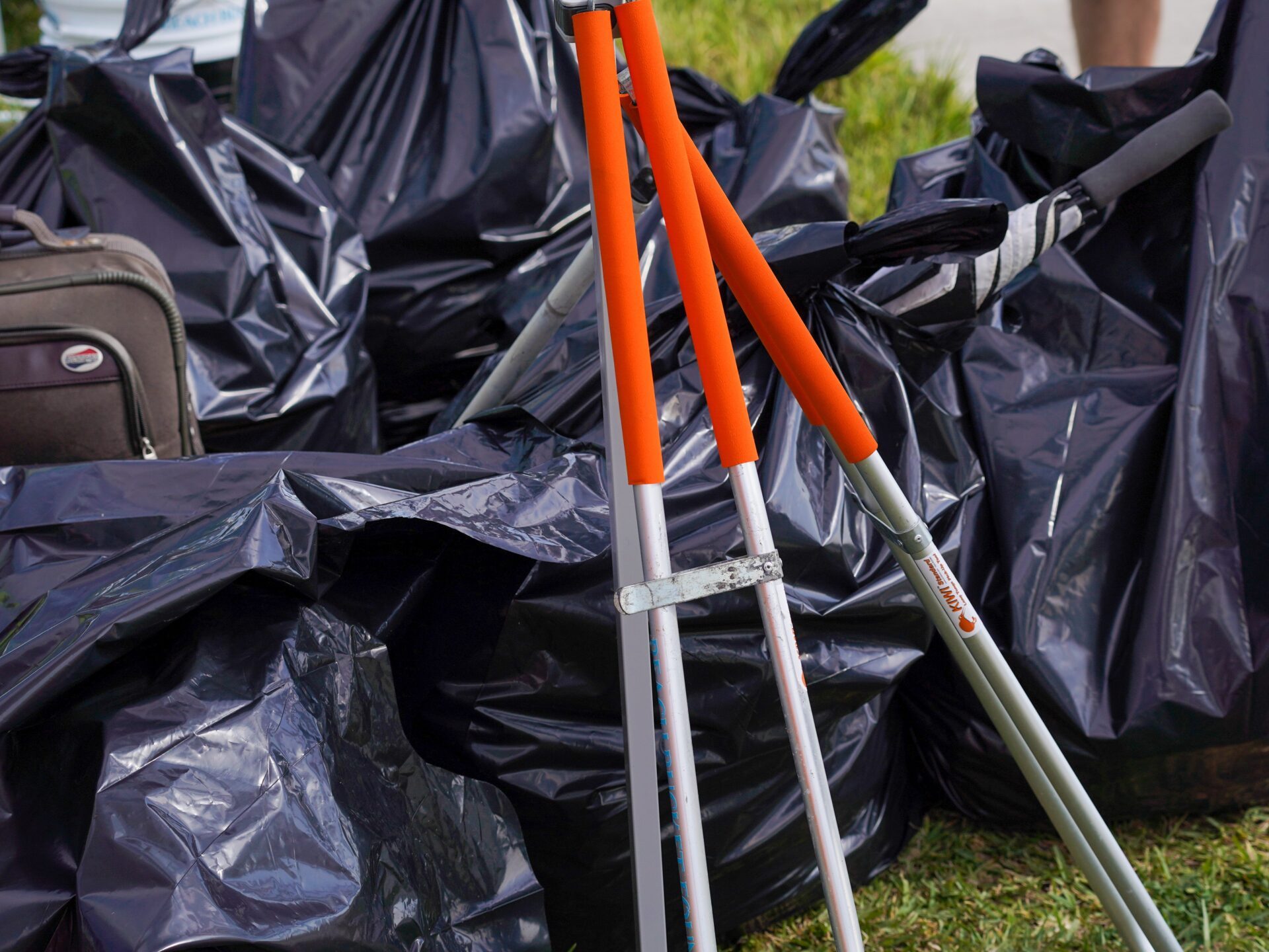 a pile of luggage sitting on top of a bag
