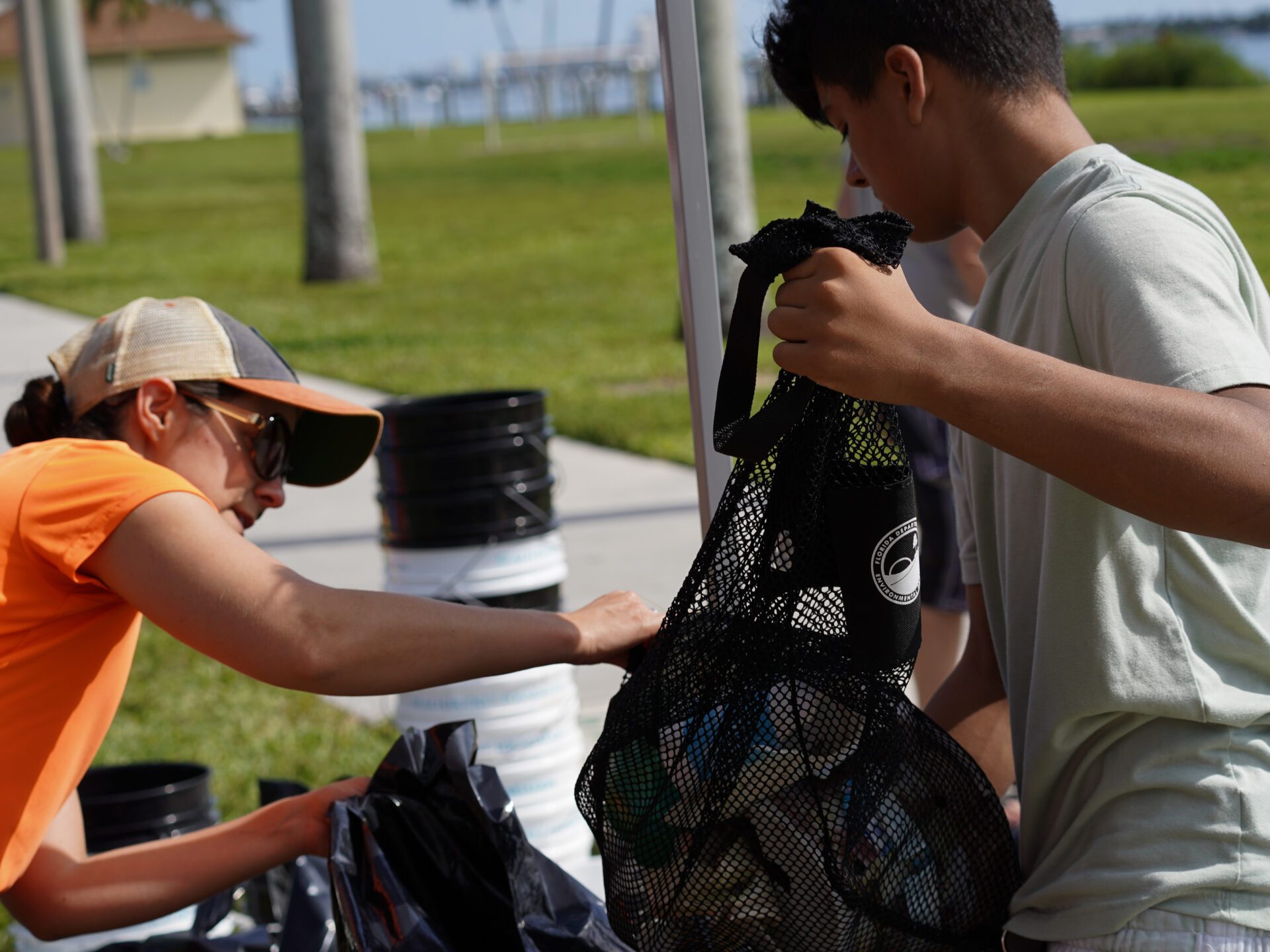 a man sitting in a park