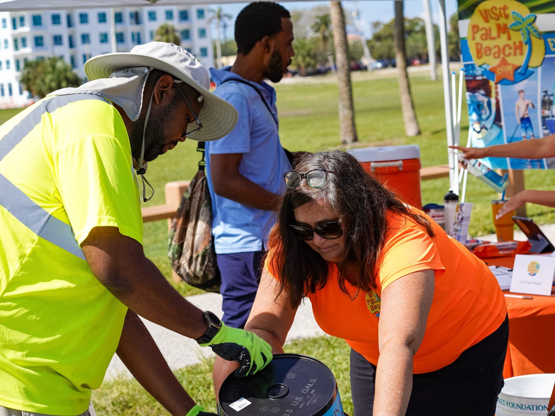 a group of people riding on the back of a man