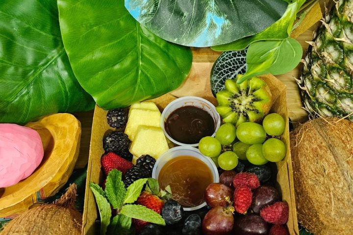 a box of fruit and vegetables