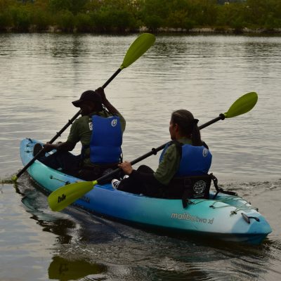 a small boat in a body of water