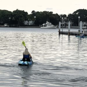 a small boat in a body of water