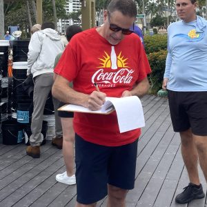 a group of people in a park