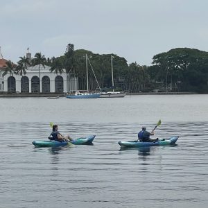 a small boat in a body of water