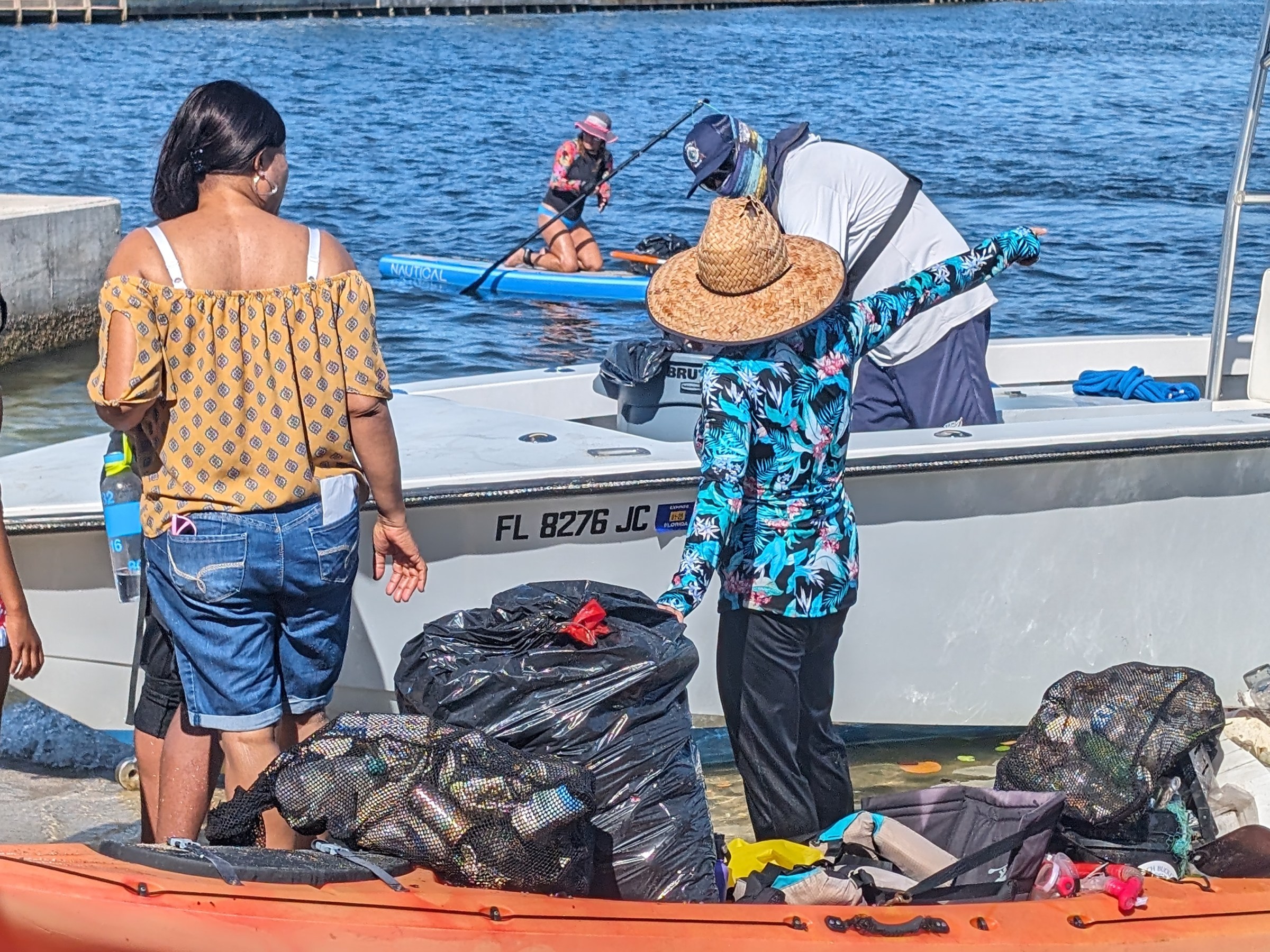 a group of people on a boat