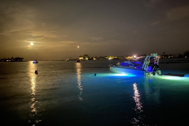 a small boat in a body of water