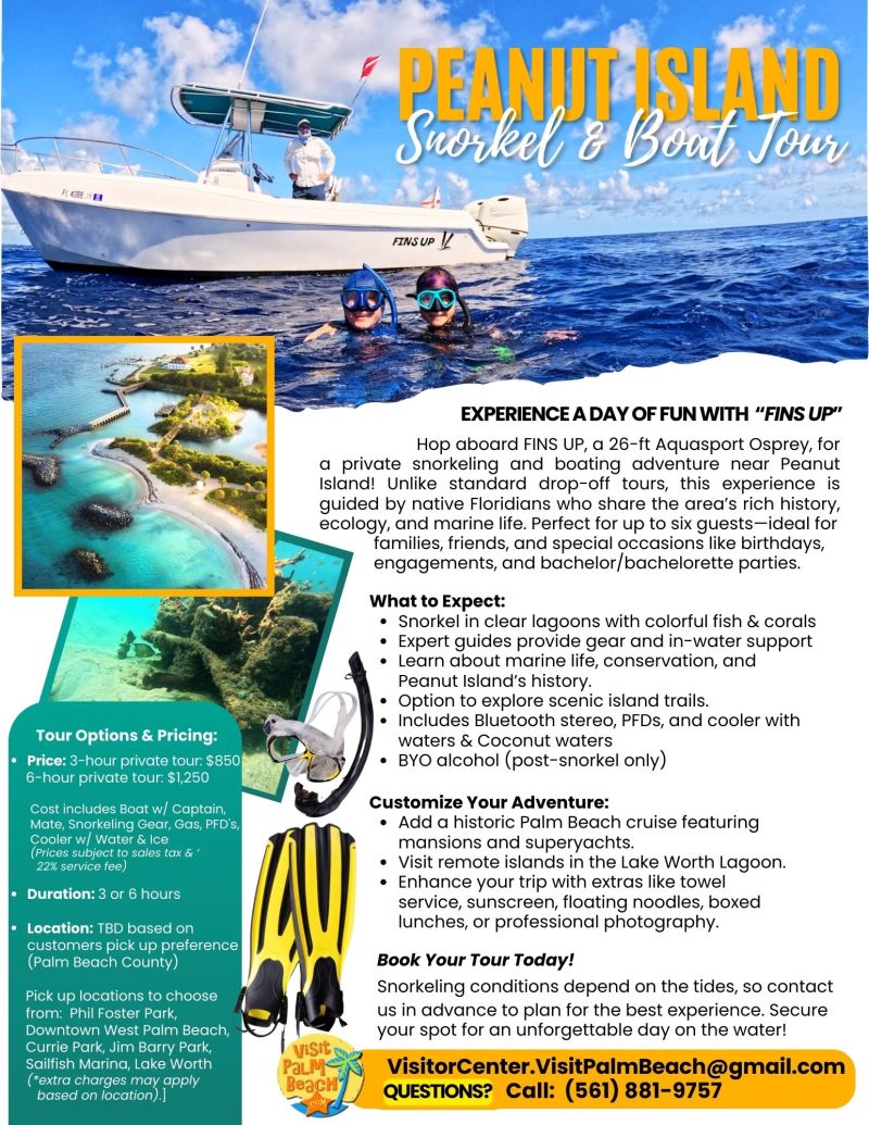 Peanut Island Snorkel Boat Charter by Visit Palm Beach