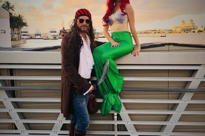 a woman sitting on a bench