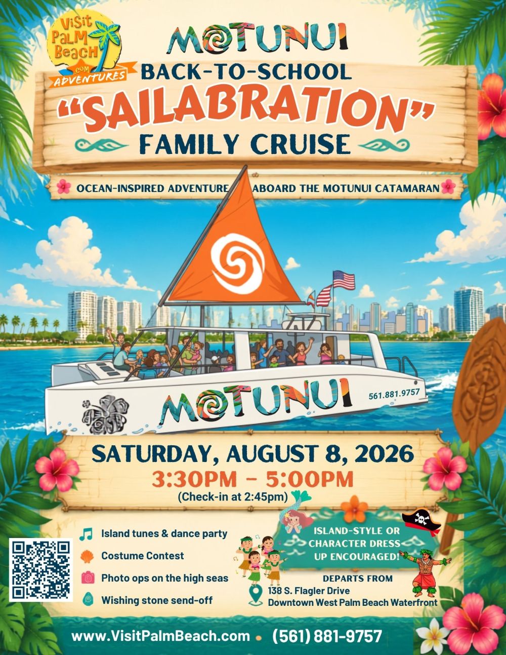Motunui back-to-school Sailabration Family Catamaran Cruise