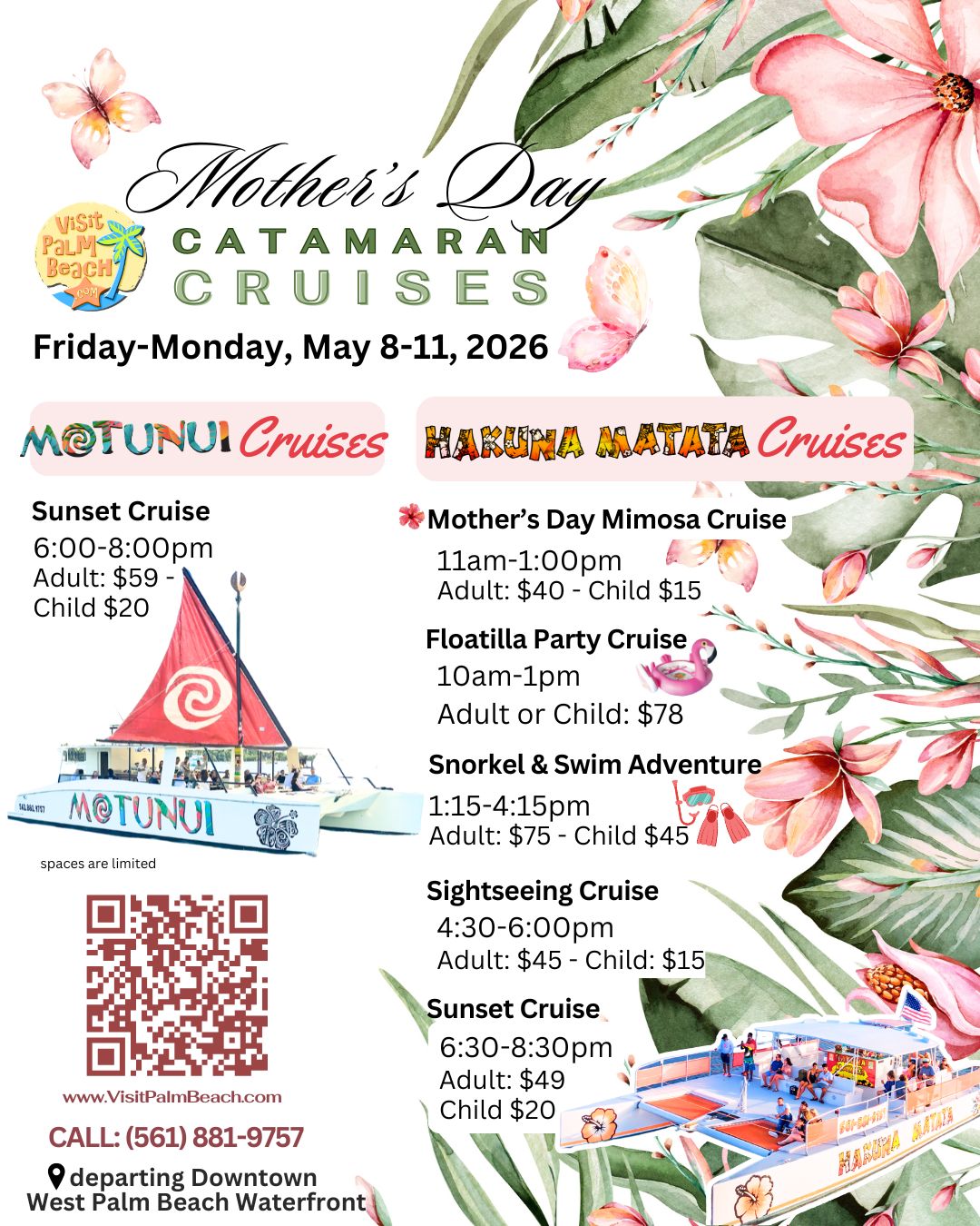 Mother's Day weekend catamaran cruise offerings with Visit Palm Beach
