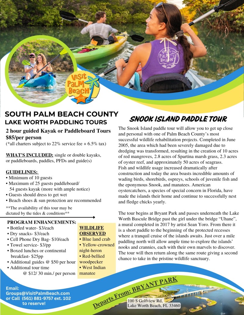South Palm Beach County paddling tours with Viist Palm Beach
